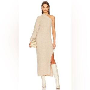 L’Academie Los Angeles Feride one shoulder midi sweater dress, XS